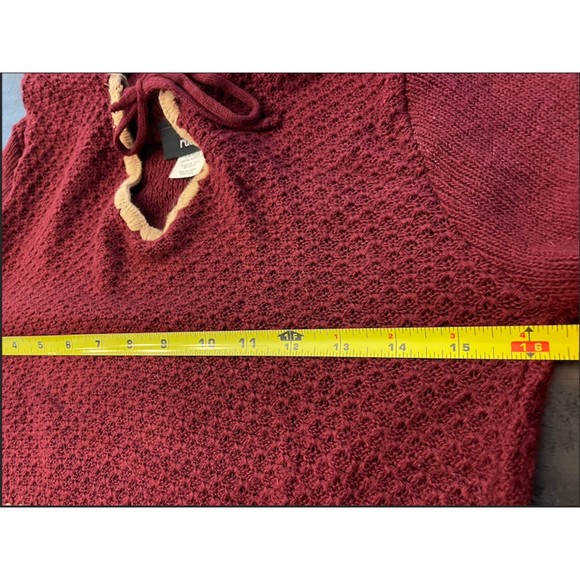 Rue21 Vintage 90's/Y2K Burgundy Hooded Bell Sleeve Sweater - Sz L - Picture 5 of 10